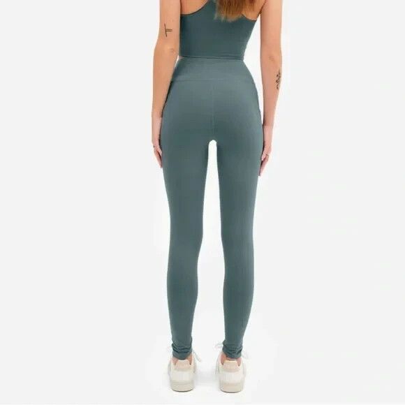 MATE THE LABEL ORGANIC COTTON MIDI LEGGINGS FOREST GREEN NWT NWOT - Picture 5 of 9